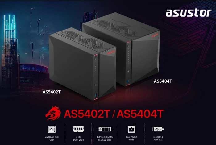 The AS54 NAS series is designed for gamers