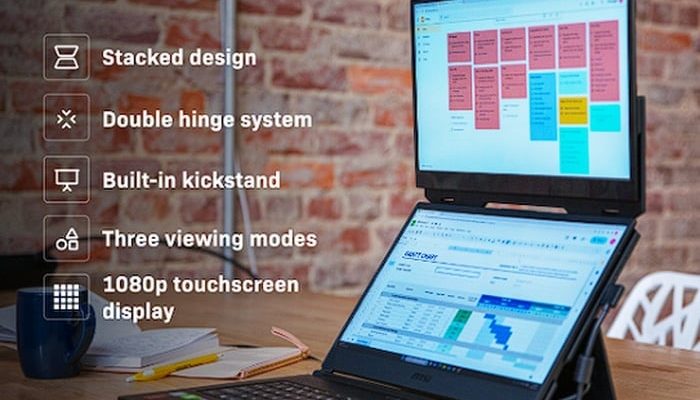 DUEX Float dual laptop screen mounting system