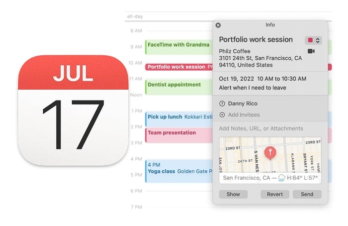 How to set alerts on the Apple Mac Calendar app