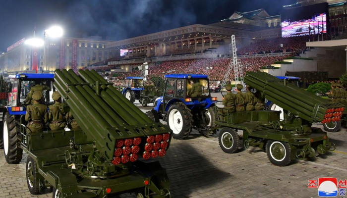 A Military Parade With Dump Trucks Converted Into Missile Launchers Hailed North Korea’s Birth.