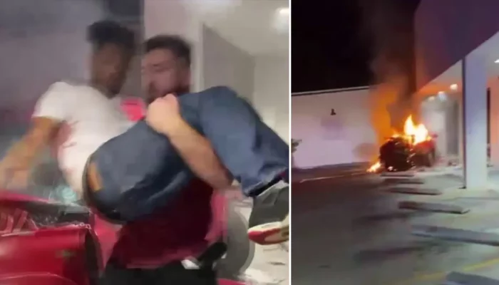 Good Samaritan rescues Floridian from a flaming vehicle.