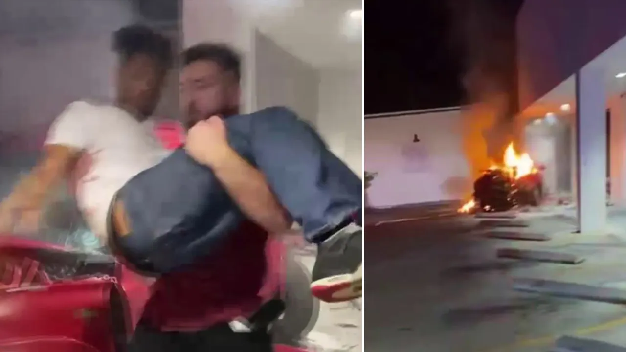 Good Samaritan rescues Floridian from a flaming vehicle.