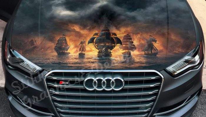 Nautical Theme Car Hood Wraps: Sail the Streets in Style