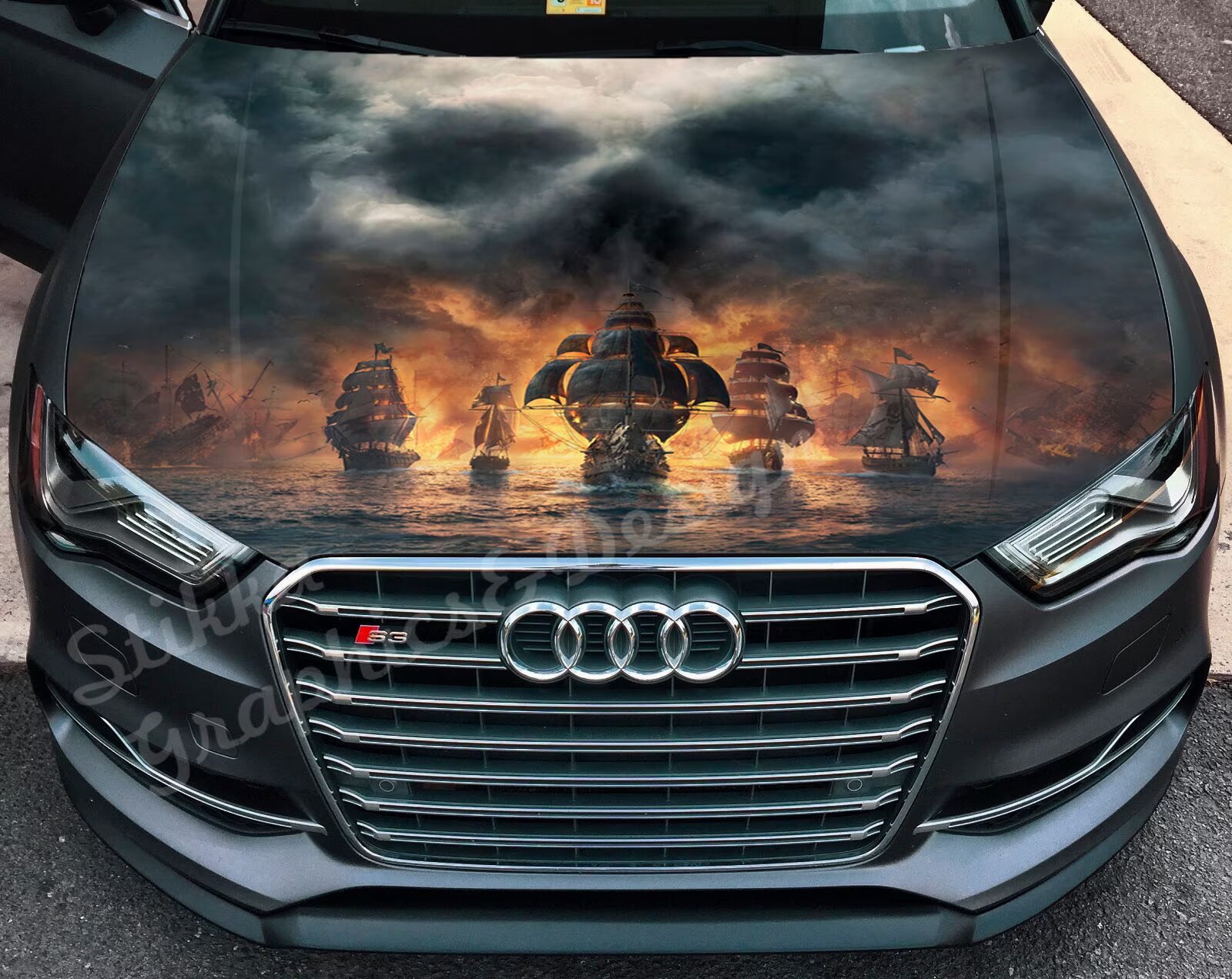 Nautical Theme Car Hood Wraps: Sail the Streets in Style