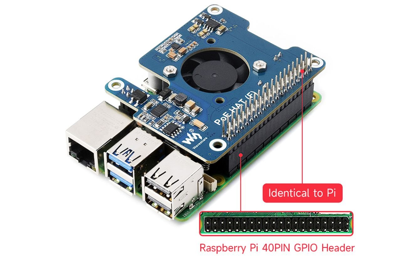 Raspberry Pi 5 Power over Ethernet PoE network HAT