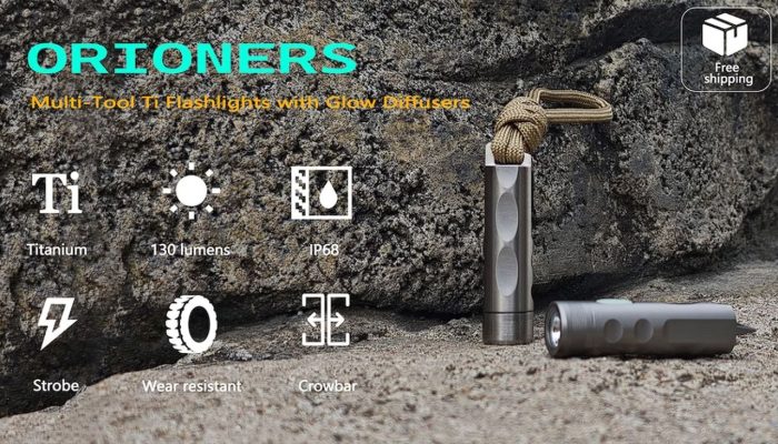 Orioners EDC flashlight and glow diffusers