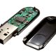 Broken USB flash drive with secret hidden partition